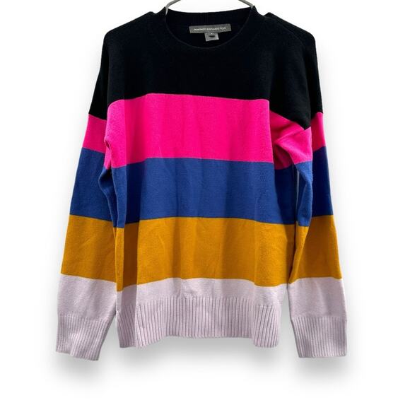 French Connection Multicolor Striped‎ Ribbed Pullover Long Sleeve Sweater Sz S - Picture 1 of 10
